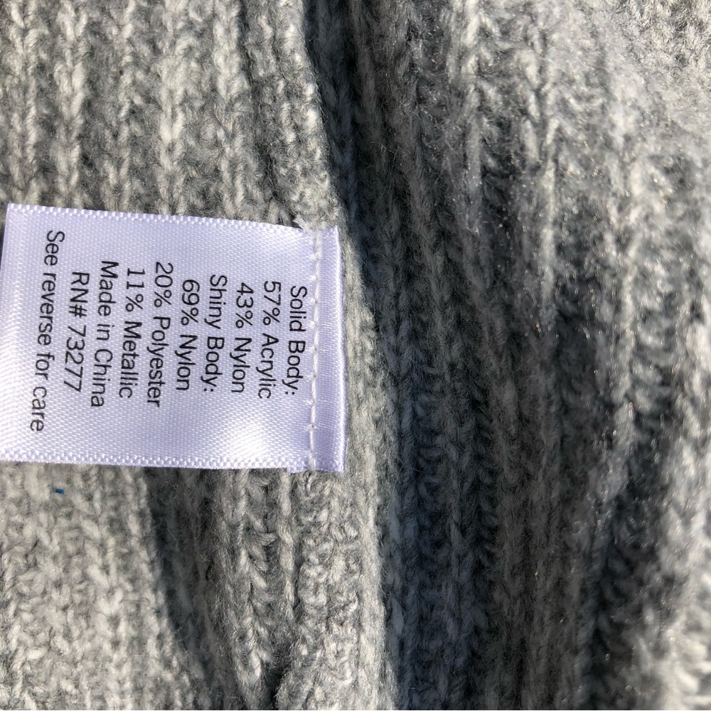 Nine West Womens Crewneck Long Sleeve Sweater Pullover Gray Chevron Top Size XXL - Picture 5 of 5
